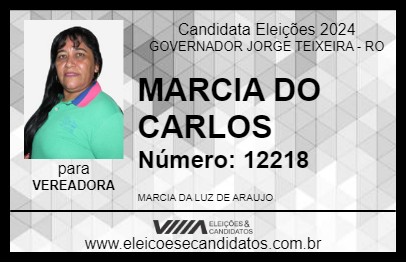 Candidato MARCIA DO CARLOS 2024 - GOVERNADOR JORGE TEIXEIRA - Eleições