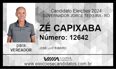 Candidato ZÉ CAPIXABA 2024 - GOVERNADOR JORGE TEIXEIRA - Eleições