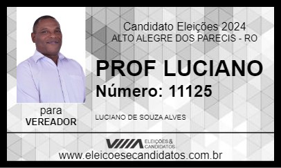 Candidato PROF LUCIANO 2024 - ALTO ALEGRE DOS PARECIS - Eleições