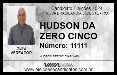 Candidato HUDSON DA 05 2024 - NOVA BRASILÂNDIA D\OESTE - Eleições