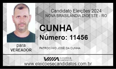 Candidato CUNHA 2024 - NOVA BRASILÂNDIA D\OESTE - Eleições