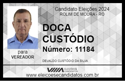 Candidato DOCA CUSTÓDIO 2024 - ROLIM DE MOURA - Eleições