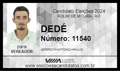 Candidato DEDÉ  2024 - ROLIM DE MOURA - Eleições