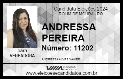 Candidato ANDRESSA PEREIRA 2024 - ROLIM DE MOURA - Eleições