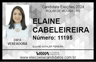 Candidato ELAINE CABELEIREIRA 2024 - ROLIM DE MOURA - Eleições