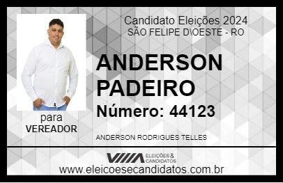 Candidato ANDERSON PADEIRO 2024 - SÃO FELIPE D\OESTE - Eleições