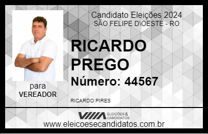 Candidato RICARDO PREGO 2024 - SÃO FELIPE D\OESTE - Eleições