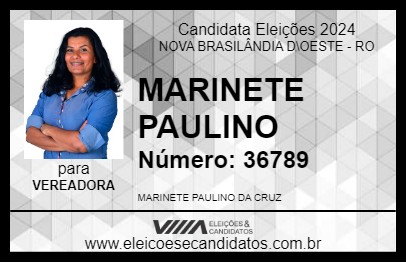 Candidato MARINETE PAULINO 2024 - NOVA BRASILÂNDIA D\OESTE - Eleições