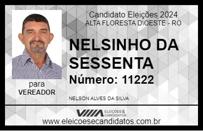 Candidato NELSINHO DA SESSENTA 2024 - ALTA FLORESTA D\OESTE - Eleições