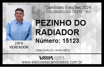 Candidato PEZINHO DO RADIADOR 2024 - COLORADO DO OESTE - Eleições