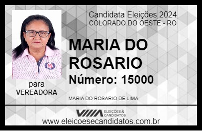 Candidato MARIA DO ROSARIO 2024 - COLORADO DO OESTE - Eleições