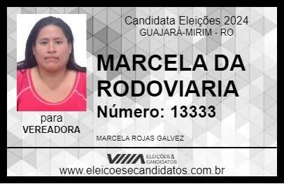 Candidato MARCELA DA RODOVIARIA 2024 - GUAJARÁ-MIRIM - Eleições