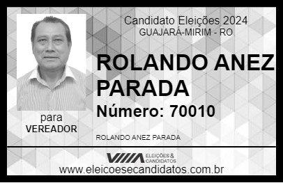 Candidato ROLANDO ANEZ PARADA 2024 - GUAJARÁ-MIRIM - Eleições