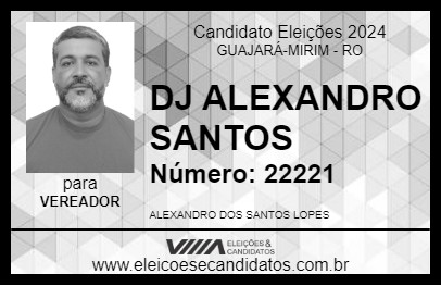 Candidato DJ ALEXANDRO SANTOS 2024 - GUAJARÁ-MIRIM - Eleições