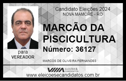 Candidato MARCÃO DA PISCICULTURA 2024 - NOVA MAMORÉ - Eleições