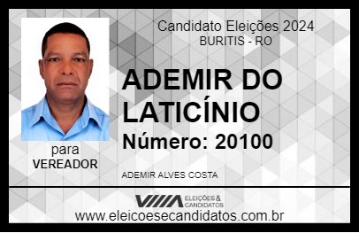 Candidato ADEMIR DO LATICÍNIO 2024 - BURITIS - Eleições