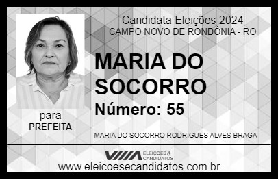 Candidato MARIA DO SOCORRO 2024 - CAMPO NOVO DE RONDÔNIA - Eleições