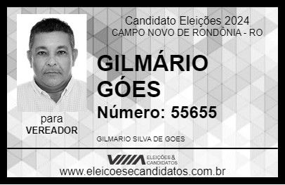 Candidato GILMÁRIO GÓES 2024 - CAMPO NOVO DE RONDÔNIA - Eleições