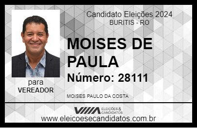 Candidato MOISES DE PAULA 2024 - BURITIS - Eleições