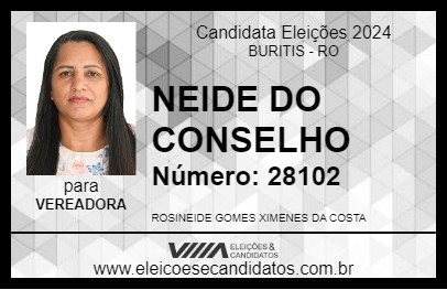 Candidato NEIDE DO CONSELHO 2024 - BURITIS - Eleições