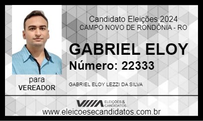 Candidato GABRIEL ELOY 2024 - CAMPO NOVO DE RONDÔNIA - Eleições