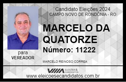 Candidato MARCELO DA QUATORZE 2024 - CAMPO NOVO DE RONDÔNIA - Eleições