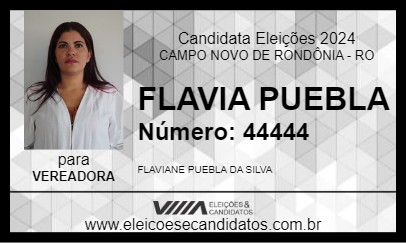 Candidato FLAVIA PUEBLA 2024 - CAMPO NOVO DE RONDÔNIA - Eleições