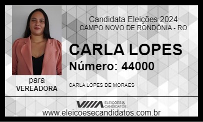 Candidato CARLA LOPES 2024 - CAMPO NOVO DE RONDÔNIA - Eleições