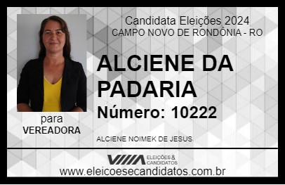 Candidato ALCIENE DA PADARIA 2024 - CAMPO NOVO DE RONDÔNIA - Eleições