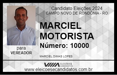 Candidato MARCIEL MOTORISTA 2024 - CAMPO NOVO DE RONDÔNIA - Eleições