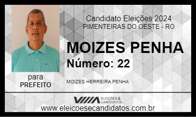 Candidato MOIZES PENHA 2024 - PIMENTEIRAS DO OESTE - Eleições