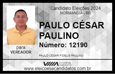 Candidato PAULO CÉSAR PAULINO 2024 - NORMANDIA - Eleições