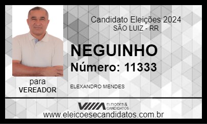 Candidato NEGUINHO 2024 - SÃO LUIZ - Eleições