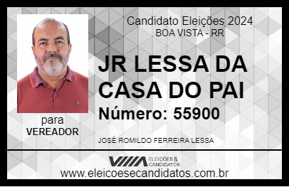 Candidato JR LESSA DA CASA DO PAI 2024 - BOA VISTA - Eleições