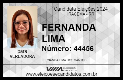 Candidato FERNANDA LIMA 2024 - IRACEMA - Eleições