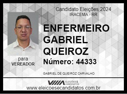 Candidato ENFERMEIRO GABRIEL QUEIROZ 2024 - IRACEMA - Eleições