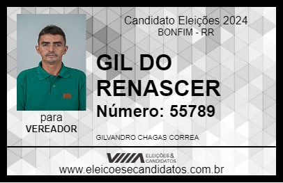 Candidato GIL DO RENASCER 2024 - BONFIM - Eleições