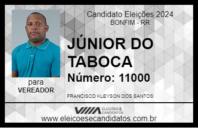 Candidato JÚNIOR DO TABOCA 2024 - BONFIM - Eleições