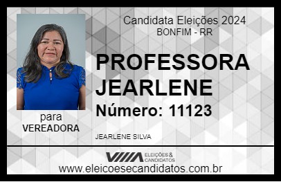 Candidato PROFESSORA JEARLENE 2024 - BONFIM - Eleições