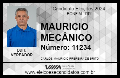 Candidato MAURICIO MECÂNICO 2024 - BONFIM - Eleições