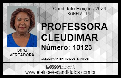 Candidato PROFESSORA CLEUDIMAR 2024 - BONFIM - Eleições