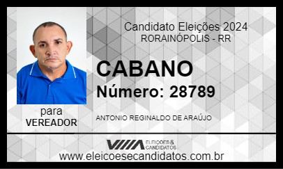 Candidato CABANO 2024 - RORAINÓPOLIS - Eleições