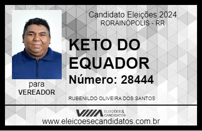 Candidato KETO DO EQUADOR 2024 - RORAINÓPOLIS - Eleições