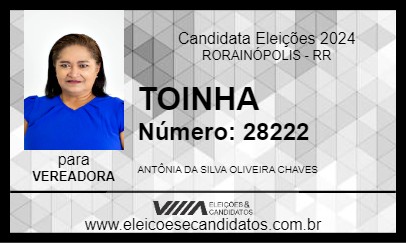 Candidato TOINHA 2024 - RORAINÓPOLIS - Eleições