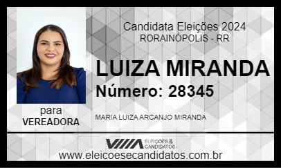 Candidato LUIZA MIRANDA 2024 - RORAINÓPOLIS - Eleições