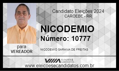 Candidato NICODEMIO 2024 - CAROEBE - Eleições