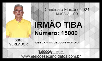 Candidato IRMÃO TIBA 2024 - MUCAJAÍ - Eleições