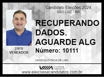 Candidato DHULIO PAIVA 2024 - SÃO LUIZ - Eleições