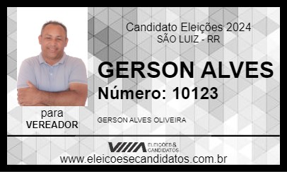 Candidato GERSON ALVES 2024 - SÃO LUIZ - Eleições