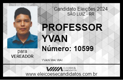 Candidato PROFESSOR YVAN 2024 - SÃO LUIZ - Eleições